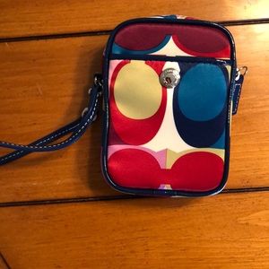 Coach scarf print multi purpose pouch